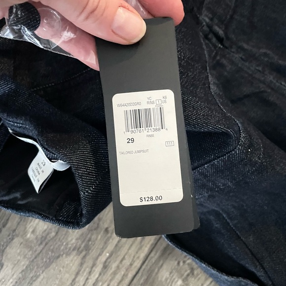 GUESS Dark Denim Corset Jumpsuit Romper Pinup Barbie size 29 Medium - Picture 8 of 12